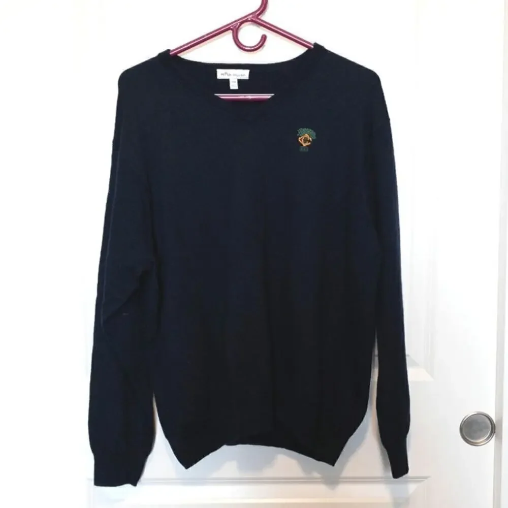 Peter Millar Merino Wool Dark Navy Blue XXL Long Sleeve Golf Sweater - Picture 2 of 8